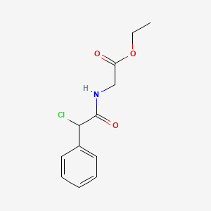 molecular formula C12H14ClNO3 B8462068 N-(alpha-Chlorophenylacetyl)glycine, ethyl ester 