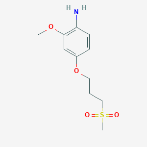molecular formula C11H17NO4S B8462112 4-(3-Methanesulfonyl-propoxy)-2-methoxy-phenylamine 