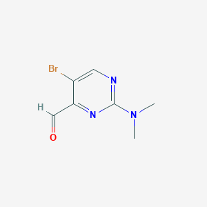 molecular formula C7H8BrN3O B8462158 5-Bromo-2-(dimethylamino)pyrimidine-4-carbaldehyde 
