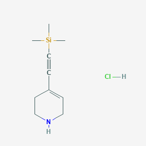 molecular formula C10H18ClNSi B8462213 4-[(Trimethylsilyl)ethynyl]-1,2,3,6-tetrahydropyridine hydrochloride 