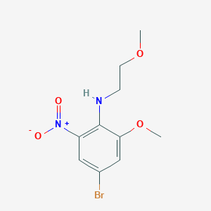 molecular formula C10H13BrN2O4 B8462219 (4-Bromo-2-methoxy-6-nitro-phenyl)-(2-methoxy-ethyl)-amine 