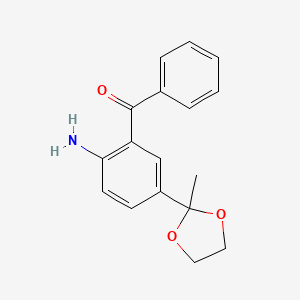 molecular formula C17H17NO3 B8462228 [2-Amino-5-(2-methyl-1,3-dioxolan-2-yl)phenyl](phenyl)methanone CAS No. 37104-00-0