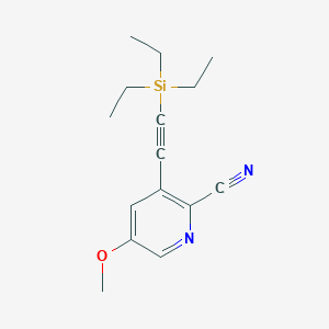 molecular formula C15H20N2OSi B8462251 5-Methoxy-3-((triethylsilyl)ethynyl)picolinonitrile CAS No. 1600511-76-9