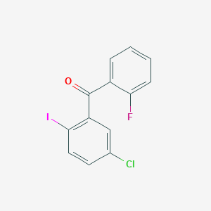 molecular formula C13H7ClFIO B8462255 (5-Chloro-2-iodophenyl)(2-fluorophenyl)methanone CAS No. 76049-49-5