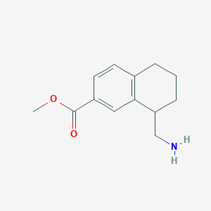 molecular formula C13H17NO2 B8462260 Methyl 8-aminomethyl-5,6,7,8-tetrahydro-2-naphthoate CAS No. 153346-58-8