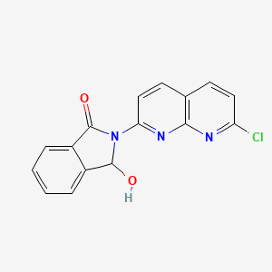 molecular formula C16H10ClN3O2 B8462283 2-(7-Chloro-1,8-naphthyridin-2-yl)-3-hydroxyisoindolin-1-one 