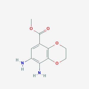 molecular formula C10H12N2O4 B8462303 Methyl 7,8-diamino-1,4-benzodioxan-5-carboxylate 