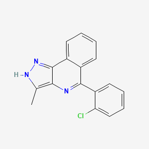 molecular formula C17H12ClN3 B8462310 1H-Pyrazolo[4,3-c]isoquinoline, 5-(2-chlorophenyl)-3-methyl- CAS No. 824968-61-8