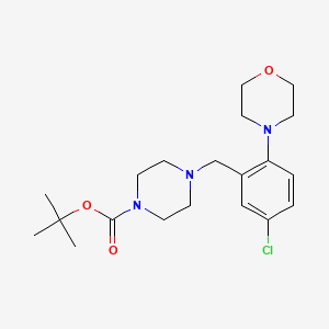 molecular formula C20H30ClN3O3 B8462311 Tert-butyl 4-[[5-chloro-2-(morpholin-4-yl)phenyl]methyl]piperazine-1-carboxylate CAS No. 1446818-97-8