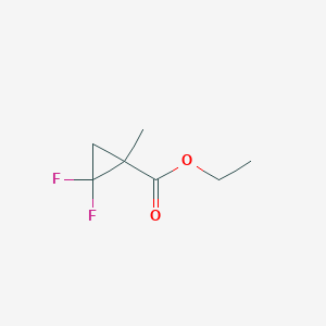 molecular formula C7H10F2O2 B8462313 Ethyl 2,2-difluoro-1-methylcyclopropane-carboxylate 