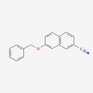 molecular formula C18H13NO B8462363 7-(Benzyloxy)naphthalene-2-carbonitrile CAS No. 590369-74-7
