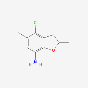 molecular formula C10H12ClNO B8462391 7-Amino-2,3-dihydro-2,5-dimethyl-4-chlorobenzofuran 
