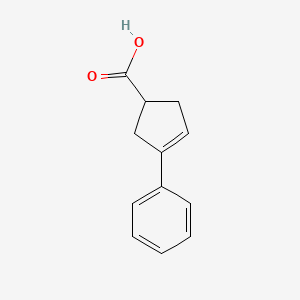 molecular formula C12H12O2 B8462424 3-Phenyl-3-cyclopentenecarboxylic acid 