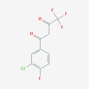 molecular formula C10H5ClF4O2 B8462532 1-(3-Chloro-4-fluorophenyl)-4,4,4-trifluorobutane-1,3-dione 