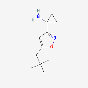 molecular formula C11H18N2O B8462538 1-[5-(2,2-Dimethyl-propyl)-isoxazol-3-yl]-cyclopropylamine 