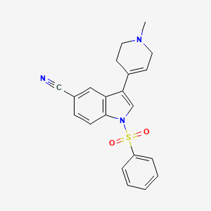 molecular formula C21H19N3O2S B8462541 1-(benzenesulfonyl)-3-(1-methyl-3,6-dihydro-2H-pyridin-4-yl)-5-indolecarbonitrile CAS No. 947498-77-3