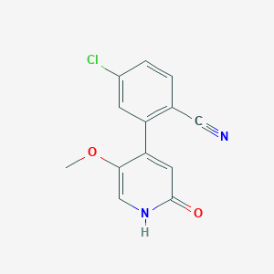 molecular formula C13H9ClN2O2 B8462573 4-Chloro-2-(2-hydroxy-5-methoxypyridin-4-YL)benzonitrile 