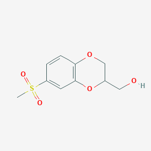 molecular formula C10H12O5S B8462841 [7-(Methylsulfonyl)-2,3-dihydro-1,4-benzodioxin-2-YL]methanol 