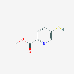 molecular formula C7H7NO2S B8462872 5-Mercaptopyridine-2-carboxylic acid methyl ester 