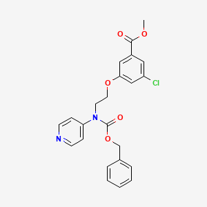 molecular formula C23H21ClN2O5 B8462918 Benzoic acid,3-chloro-5-[2-[[(phenylmethoxy)carbonyl]-4-pyridinylamino]ethoxy]-,methyl ester 