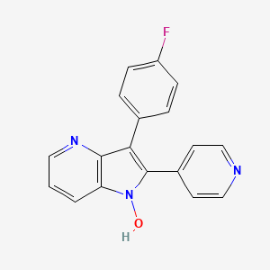 molecular formula C18H12FN3O B8462925 3-(4-Fluorophenyl)-1-hydroxy-2-(pyridin-4-YL)-1H-pyrrolo[3,2-B]pyridine 