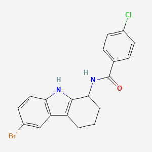 molecular formula C19H16BrClN2O B8462931 N-(6-Bromo-2,3,4,9-tetrahydro-1H-carbazol-1-yl)-4-chlorobenzamide CAS No. 827590-55-6