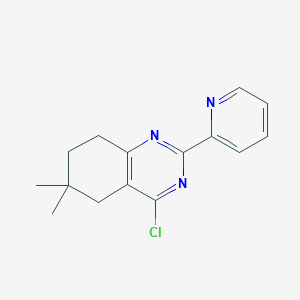 molecular formula C15H16ClN3 B8462937 4-Chloro-6,6-dimethyl-2-(pyridin-2-yl)-5,6,7,8-tetrahydroquinazoline 