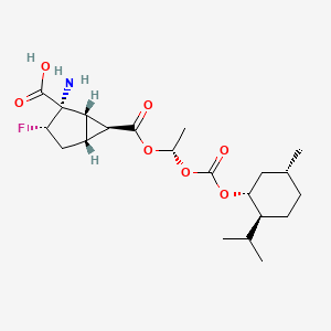 molecular formula C21H32FNO7 B8462947 (1S,2S,3S,5R,6S)-2-amino-3-fluoro-6-[(1S)-1-[(1R,2S,5R)-5-methyl-2-propan-2-ylcyclohexyl]oxycarbonyloxyethoxy]carbonylbicyclo[3.1.0]hexane-2-carboxylic acid 