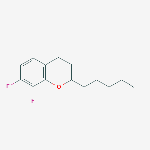 molecular formula C14H18F2O B8462953 7,8-Difluoro-2-pentyl-3,4-dihydro-2H-1-benzopyran CAS No. 819862-04-9