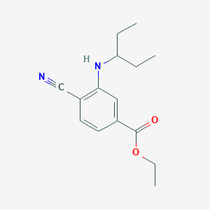 molecular formula C15H20N2O2 B8462984 Ethyl 4-cyano-3-(pentan-3-ylamino)benzoate 
