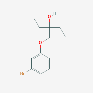 molecular formula C12H17BrO2 B8463088 3-((3-Bromophenoxy)methyl)pentan-3-ol 