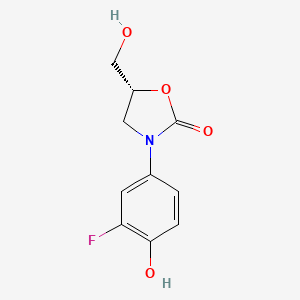 molecular formula C10H10FNO4 B8463217 (R)-3-(3-fluoro-4-hydroxyphenyl)-5-(hydroxymethyl)oxazolidin-2-one 