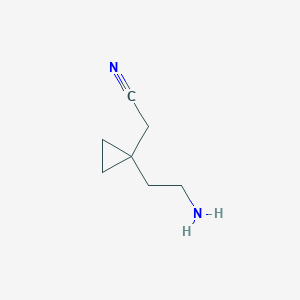 molecular formula C7H12N2 B8463236 1-(2-Aminoethyl)cyclopropane-1-acetonitrile 