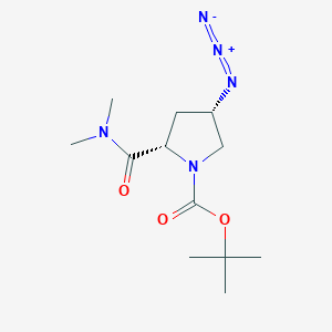 molecular formula C12H21N5O3 B8463252 (2S,4S)-tert-butyl 4-azido-2-(dimethylcarbamoyl)pyrrolidine-1-carboxylate 