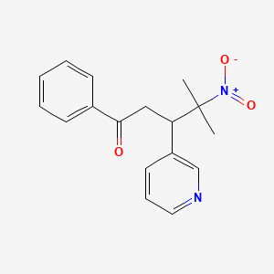 molecular formula C17H18N2O3 B8463260 4-Methyl-4-nitro-1-phenyl-3-(pyridin-3-yl)pentan-1-one CAS No. 61378-49-2