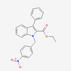 molecular formula C24H20N2O4 B8463262 1h-Indole-2-carboxylic acid,1-[(4-nitrophenyl)methyl]-3-phenyl-,ethyl ester 