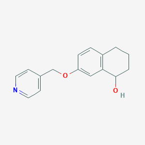 molecular formula C16H17NO2 B8463286 7-(Pyridin-4-ylmethoxy)-1,2,3,4-tetrahydronaphthalen-1-ol 