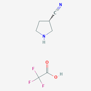 molecular formula C7H9F3N2O2 B8463314 (S)-pyrrolidine-3-carbonitrile trifluoroacetate 