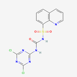 molecular formula C13H8Cl2N6O3S B8463370 8-Quinolinesulfonamide,n-[[(4,6-dichloro-1,3,5-triazin-2-yl)amino]carbonyl]- 
