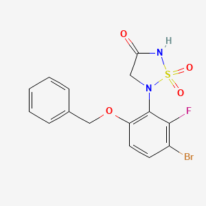 molecular formula C15H12BrFN2O4S B8463381 5-(6-(Benzyloxy)-3-bromo-2-fluorophenyl)-1,2,5-thiadiazolidin-3-one 1,1-dioxide 