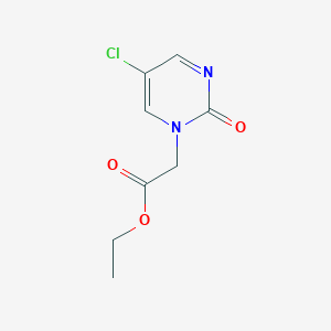 molecular formula C8H9ClN2O3 B8463492 1-Ethoxycarbonylmethyl-5-chloropyrimid-2-one 