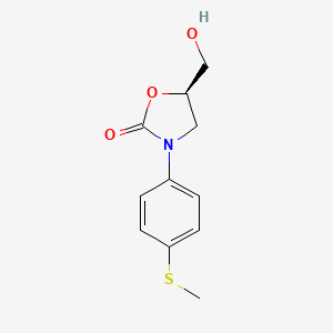 molecular formula C11H13NO3S B8463505 (5R)-5-(Hydroxymethyl)-3-[4-(methylsulfanyl)phenyl]-1,3-oxazolidin-2-one CAS No. 82796-40-5