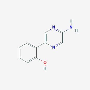 molecular formula C10H9N3O B8463529 2-(5-Aminopyrazin-2-yl)phenol 