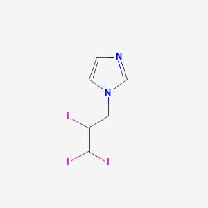 molecular formula C6H5I3N2 B8463663 1-(2,3,3-Triiodoallyl)imidazole 