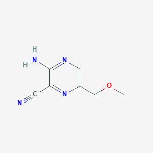 molecular formula C7H8N4O B8463678 2-Amino-3-cyano-5-methoxymethylpyrazine CAS No. 40127-92-2
