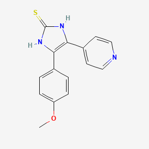 molecular formula C15H13N3OS B8463684 4-(4-Methoxyphenyl)-5-(pyridin-4-yl)-1,3-dihydro-2H-imidazole-2-thione CAS No. 72882-73-6