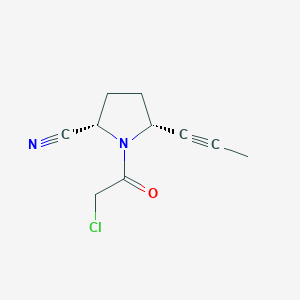 molecular formula C10H11ClN2O B8463730 (2S,5R)-1-(Chloroacetyl)-5-(prop-1-yn-1-yl)pyrrolidine-2-carbonitrile CAS No. 676560-98-8
