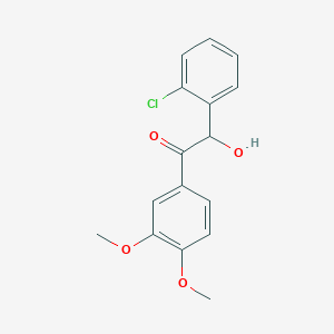 molecular formula C16H15ClO4 B8463818 2-(2-Chlorophenyl)-1-(3,4-dimethoxyphenyl)-2-hydroxyethan-1-one CAS No. 27819-71-2