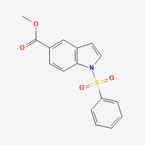 molecular formula C16H13NO4S B8463833 1-Benzenesulfonyl-1H-indole-5-carboxylic acid methyl ester 
