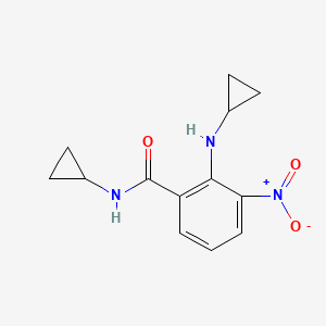molecular formula C13H15N3O3 B8463836 N-cyclopropyl-2-(cyclopropylamino)-3-nitrobenzamide 